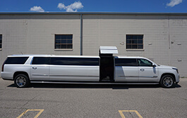 Surround sound system on limo
